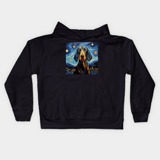 Black and Tan Coonhound Night Kids Hoodie